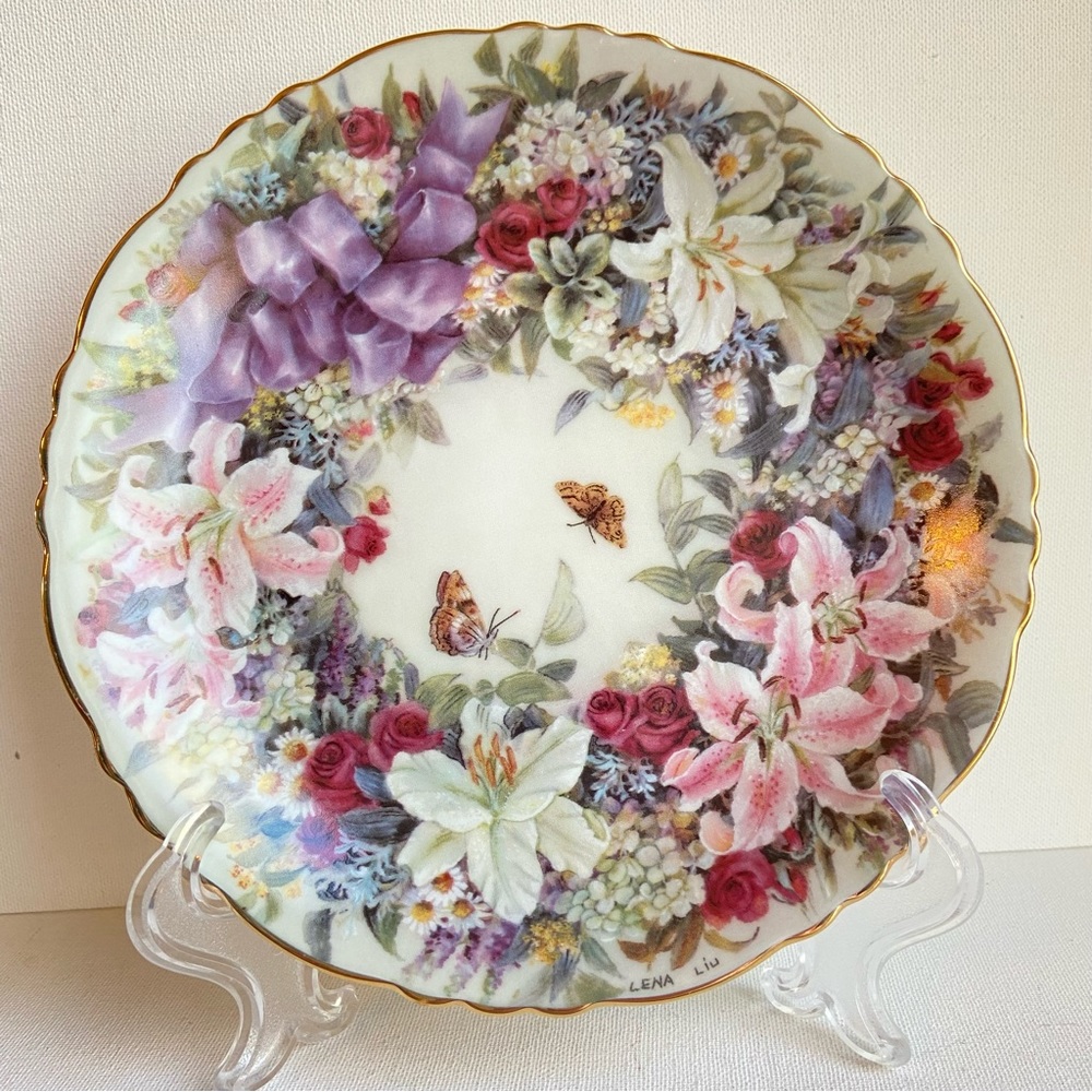 Lena Liu Circle of Harmony collectible floral porcelain plate Bradford Exchange